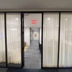 Flex Series Glass Walls with Privacy Curtain #1817