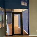 Flex Series glass entry way with swing aluminum frame door #1805