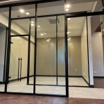 Floor-to-Ceiling Glass Wall Field-fit Offices with Black Frame Finish #1788