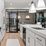 Glass Wall Dining Room Black Aluminum frame #1691