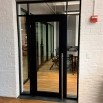 Locking barpull door hardware Flex Series black aluminum finish #1804