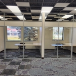 Multi-segmented Glass Wall Offices MS Silver Frame Finish #1777