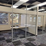 Segmented Glass Walls with Solid Panel Insert #1776