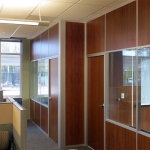Flex series offices with solid wood panels #0337