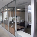 Glass offices with modular power raceway #0658