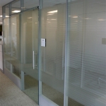 Modern glass office with sliding glass door - Flex series #0660