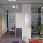 Multi-panel solid and glass Flex series office front #0352