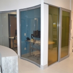 View series glass walls (left) Flex series sliding door (right) #0614