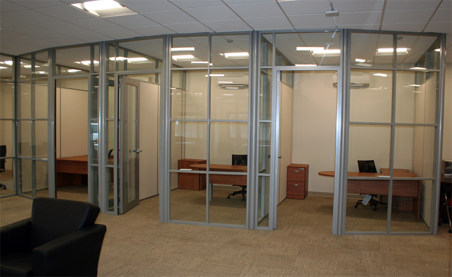 Flex series curved glass office wall system  #0566