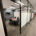 Conference room demountable walls black frame finish #1670