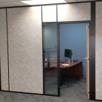 Corporate Solid Wall Panel Offices with Glass Sidelight #1544