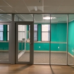 Corporate glass offices with aluminum frame doors