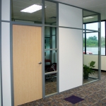 Glass and Solid panel Corner Office with Sidelight #0178