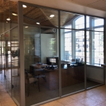 Full Height glass office walls financial institution installation