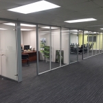 Floor-to-Ceiling Glass Office Walls with Powered Sidewalls - Flex Series #1063