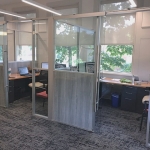 Free Standing Demountable Wall Private Offices - Glass and Solid Panels #1570