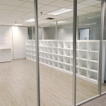 Glass conference room floor-to-ceiling height with solid panel sidewall #1653
