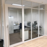 Glass offices NxtWall Flex Series - Warm White Aluminum Frame Finish #1521