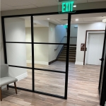 Glass wall with black aluminum finish Flex Series #1647