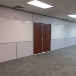 Integrated whiteboard wall with wood double doors - Flex Series #1073