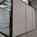 Solid Vinyl-wrapped Gypsum walls with Freestanding View Series Glass Front #1078