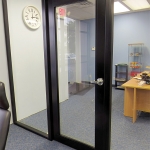 Custom black door with black glazing bead - Flex series movable walls #0377