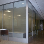 Demountable glass walls with power raceway #0651