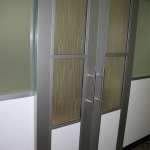 Double sliding barn doors with aluminum frame #0334