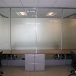 Flex series architectural walls with privacy film
