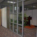 Mixed panel double glazed office walls with glass clerestory #0339