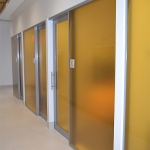 Flex series offices with custom film glazing #0603