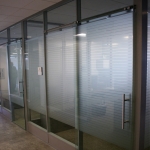 Flex series walls with glass sliding doors and power option