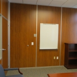 Wood wall office with solid wood swing door #0350