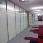 Frosted glass classroom walls - University