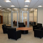 Glass offices with aluminum framed doors  #0569