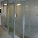 Modern glass office with sliding glass door - Flex series #0660