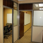 Movable walls for higher education - privacy glass and veneers