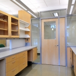 University laboratory with double swing door and extended door opening #0636