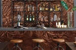MIRROFLEX-STRUCTURES - Sculpted Petals - Oil Rubbed Bronze - Restaurant Bar Installation