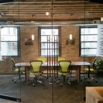 Prow conference room entrance View series glass walls #0403