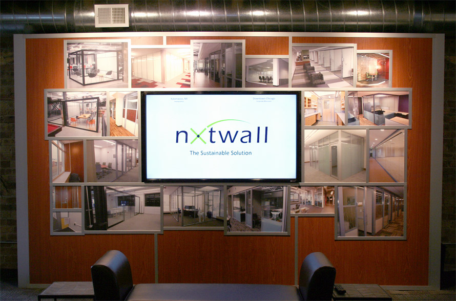 Feature Wall - demountable wall system - NxtWall Chicago showroom #0543