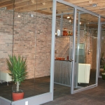 Chicago showroom with wing back wall and glass doors #0540
