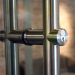 Locking barpull detail - door hardware #0554