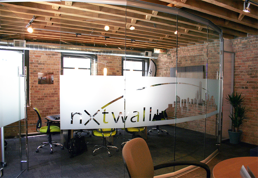 Privacy window film on View series glass conference room #0681