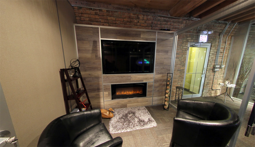Laminate Plank Wall with Mounted-TV (Flex Series)