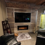 Laminate Plank Wall with Mounted-TV (Flex Series)