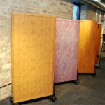 Powdercoat aluminum samples bamboo, marble, and elm with matching wall trim #0258