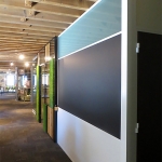 Frosted glass clerestory integrated chalkboard wall with white aluminum #0269