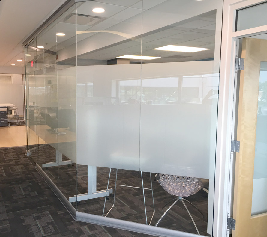 Floor to Ceiling Glass Fronts with Frosted Window Stripe - View Series #1036