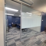 CPA / Advising Glass Wall Office with Swing Frameless Glass Door - View Series #1787